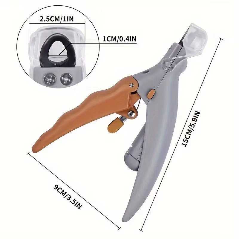 Pet Nail Clipper, Nail Trimmer for Dogs and Cats, Built-In LED Light, Steel Blades, Quick Trimming with Nail Collecto
